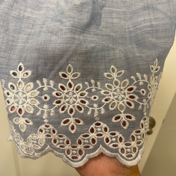 NYDJ blue denim-line long sleeve top - Picture 5 of 6